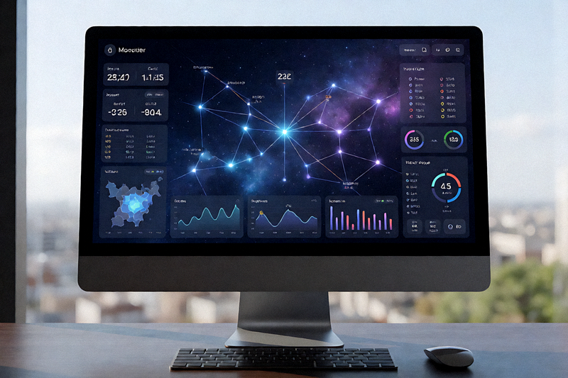 星空综合体育数据Dashboard桌面展示界面视觉图